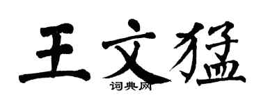 翁闓運王文猛楷書個性簽名怎么寫