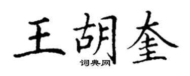 丁謙王胡奎楷書個性簽名怎么寫