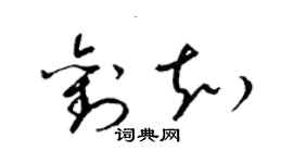 梁錦英劉知草書個性簽名怎么寫