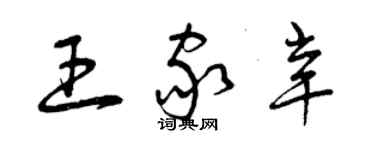 曾慶福王家辛草書個性簽名怎么寫