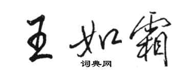 駱恆光王如霜行書個性簽名怎么寫