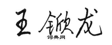 駱恆光王杴龍行書個性簽名怎么寫