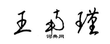 梁錦英王南瑾草書個性簽名怎么寫