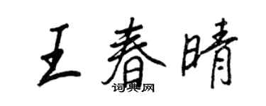 王正良王春晴行書個性簽名怎么寫