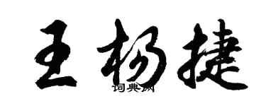 胡問遂王楊捷行書個性簽名怎么寫