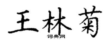 丁謙王林菊楷書個性簽名怎么寫