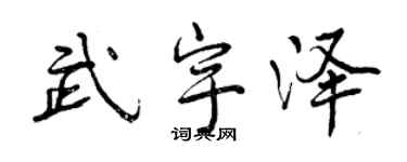 曾慶福武宇澤行書個性簽名怎么寫