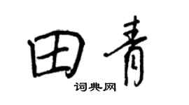 王正良田青行書個性簽名怎么寫