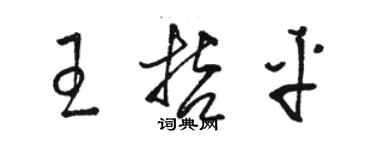 駱恆光王哲平草書個性簽名怎么寫