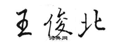 駱恆光王俊北行書個性簽名怎么寫