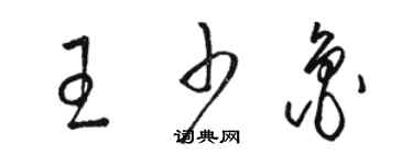 駱恆光王少魯草書個性簽名怎么寫