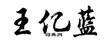 胡問遂王億藍行書個性簽名怎么寫