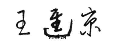 駱恆光王進京草書個性簽名怎么寫