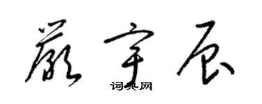 梁錦英嚴宇辰草書個性簽名怎么寫