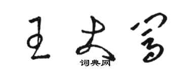 駱恆光王大闖草書個性簽名怎么寫