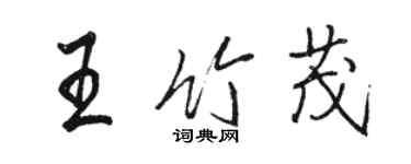 駱恆光王竹茂行書個性簽名怎么寫