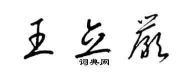 梁錦英王立嚴草書個性簽名怎么寫