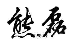 胡問遂熊磊行書個性簽名怎么寫