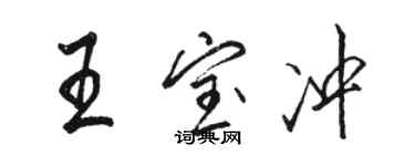 駱恆光王寶沖行書個性簽名怎么寫