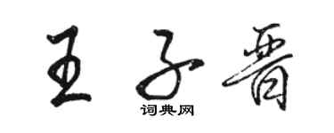 駱恆光王子晉行書個性簽名怎么寫