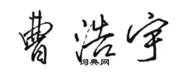 駱恆光曹浩宇行書個性簽名怎么寫