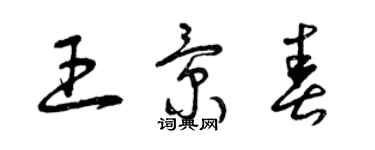 曾慶福王景春草書個性簽名怎么寫