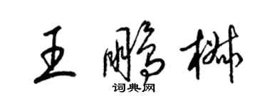 梁錦英王鵬椒草書個性簽名怎么寫