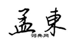 王正良孟東行書個性簽名怎么寫