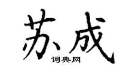 丁謙蘇成楷書個性簽名怎么寫
