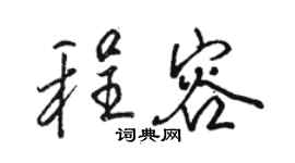 駱恆光程容行書個性簽名怎么寫