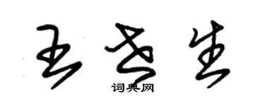朱錫榮王世生草書個性簽名怎么寫