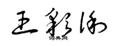 曾慶福王彩俐草書個性簽名怎么寫