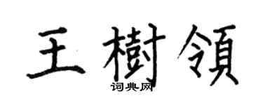 何伯昌王樹領楷書個性簽名怎么寫