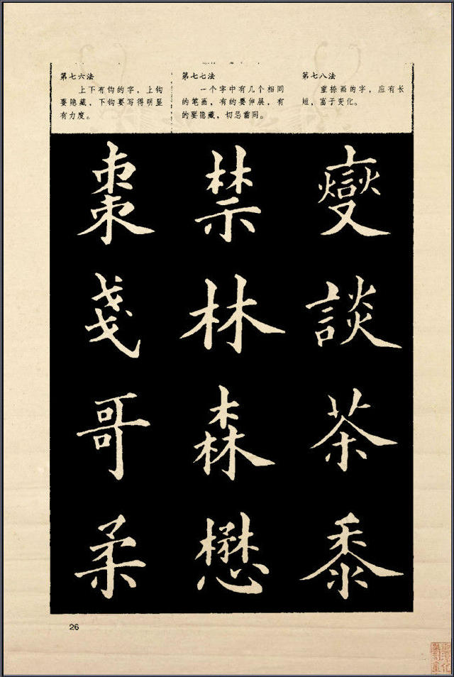 歐楷間架結構128法