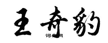 胡問遂王奇豹行書個性簽名怎么寫