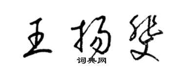 梁錦英王揚斐草書個性簽名怎么寫