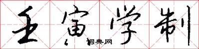壬寅學制怎么寫好看