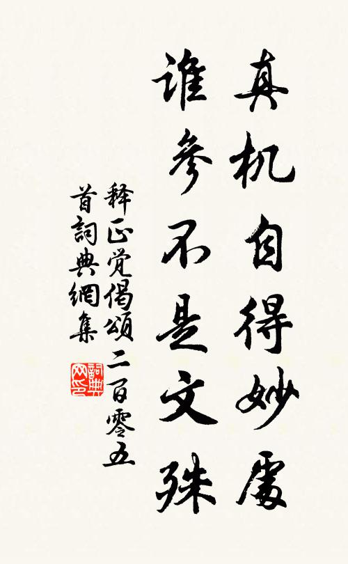 釋正覺真機自得妙處,誰參不是文殊書法作品欣賞