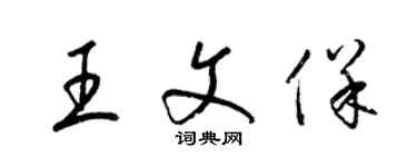 梁錦英王文保草書個性簽名怎么寫