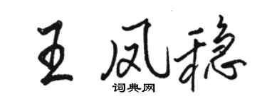 駱恆光王鳳穩行書個性簽名怎么寫