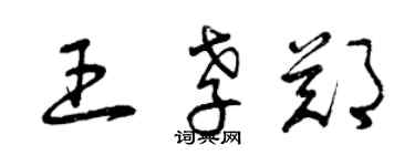 曾慶福王孝鄭草書個性簽名怎么寫