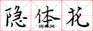 周炳元隱體花楷書怎么寫