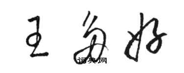 駱恆光王多好草書個性簽名怎么寫