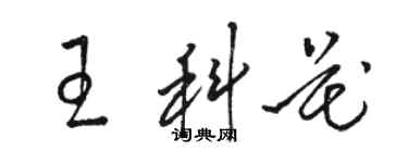 駱恆光王科花草書個性簽名怎么寫