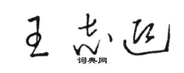 駱恆光王志迎草書個性簽名怎么寫