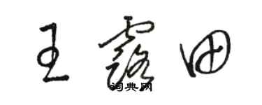 駱恆光王露田草書個性簽名怎么寫