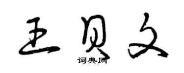 曾慶福王貝文草書個性簽名怎么寫