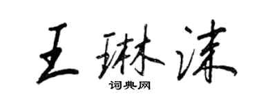 王正良王琳沫行書個性簽名怎么寫