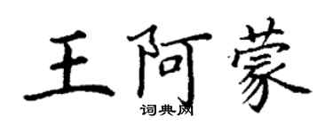 丁謙王阿蒙楷書個性簽名怎么寫