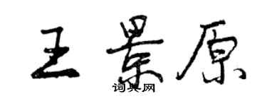 曾慶福王景原行書個性簽名怎么寫